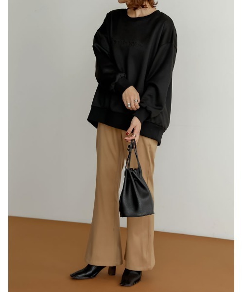 Re:EDIT（リエディ）の「[低身長/高身長サイズ有]微起毛ツイルバックボックスタックパンツ（その他パンツ・レディース・ブラック/ベージュ/ブラウン/ブルー/オレンジ・MEDIUM/LARGE/SHORT/TALL）」の6枚目の写真