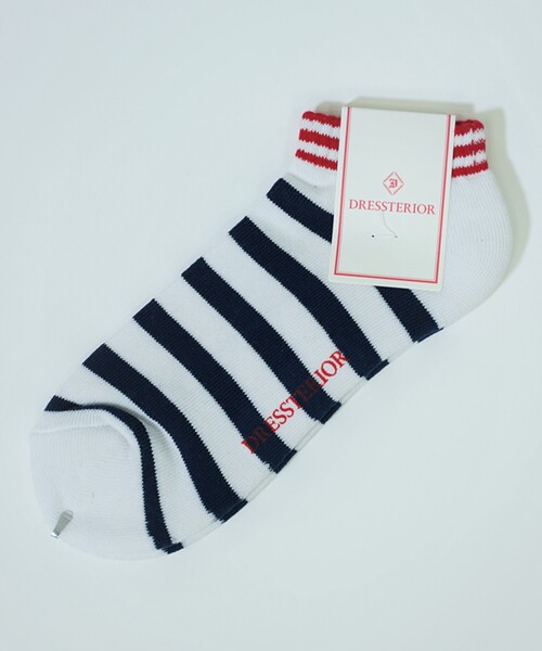 DRESSTERIOR（ドレステリア）の「ボーダーショートソックス（ソックス/靴下・メンズ・ホワイト系3/ワイン系4/ネイビー系2/サックスブルー系2・00）」の2枚目の写真