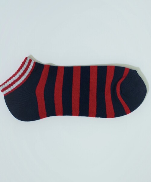 DRESSTERIOR（ドレステリア）の「ボーダーショートソックス（ソックス/靴下・メンズ・ホワイト系3/ワイン系4/ネイビー系2/サックスブルー系2・00）」の6枚目の写真
