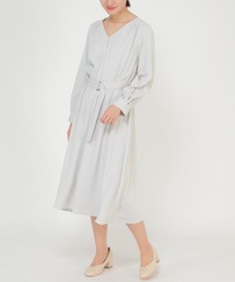 ikka | ウエストベルトフレアワンピース(ワンピース)