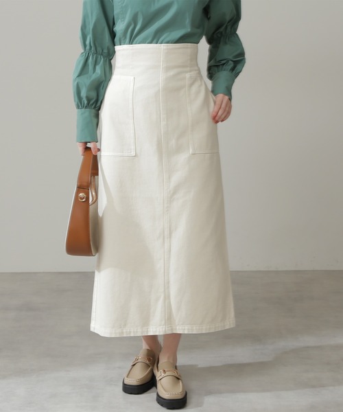 N.（N. Natural Beauty Basic）（エヌエヌナチュラルビューティーベーシック）の「◆ハイウエストデニムスカート（デニムスカート・レディース・インディゴブルー/ナチュラル・MEDIUM）」の4枚目の写真