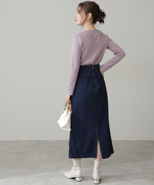N.（N. Natural Beauty Basic）（エヌエヌナチュラルビューティーベーシック）の「◆ハイウエストデニムスカート（デニムスカート・レディース・インディゴブルー/ナチュラル・MEDIUM）」の7枚目の写真