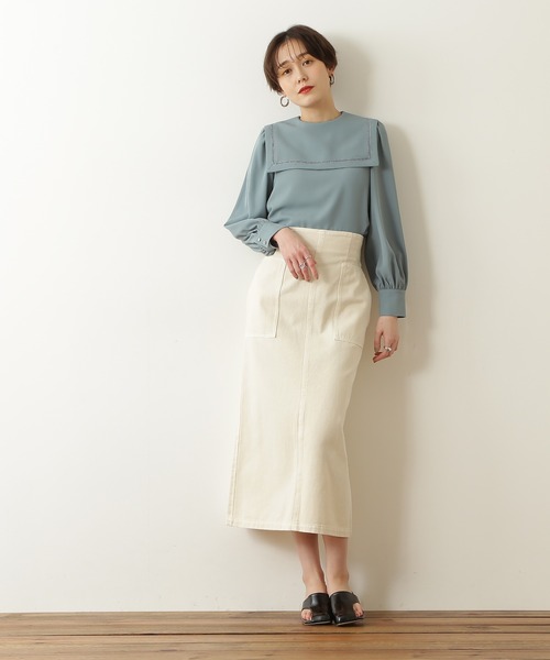 N.（N. Natural Beauty Basic）（エヌエヌナチュラルビューティーベーシック）の「◆ハイウエストデニムスカート（デニムスカート・レディース・インディゴブルー/ナチュラル・MEDIUM）」の21枚目の写真