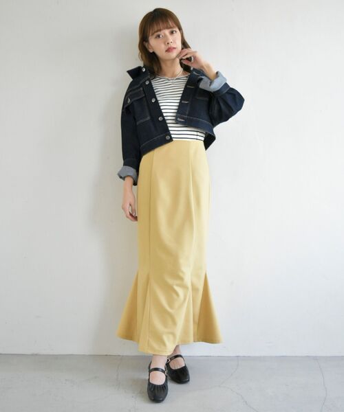 MAJESTIC LEGON（マジェスティックレゴン）の「ladyボリュームGジャン（デニムジャケット・レディース・ネイビー/ピンク/アイボリー・MEDIUM）」の8枚目の写真