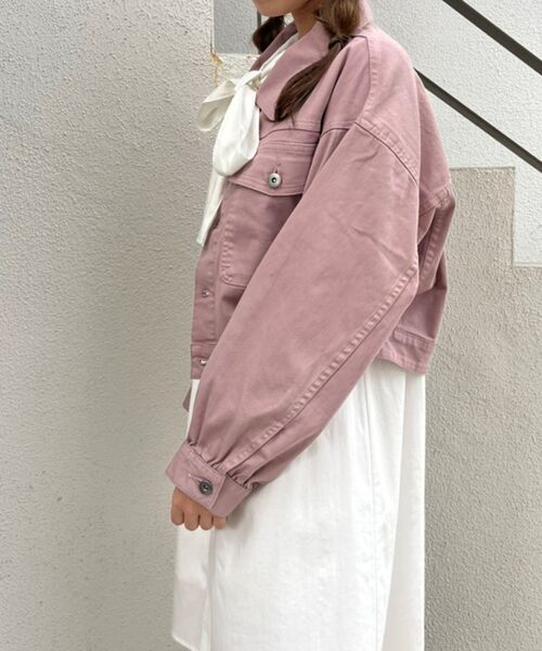 MAJESTIC LEGON（マジェスティックレゴン）の「ladyボリュームGジャン（デニムジャケット・レディース・ネイビー/ピンク/アイボリー・MEDIUM）」の13枚目の写真