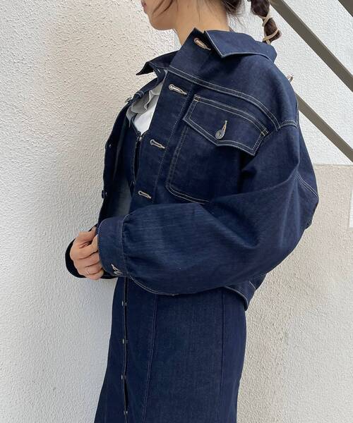 MAJESTIC LEGON（マジェスティックレゴン）の「ladyボリュームGジャン（デニムジャケット・レディース・ネイビー/ピンク/アイボリー・MEDIUM）」の19枚目の写真