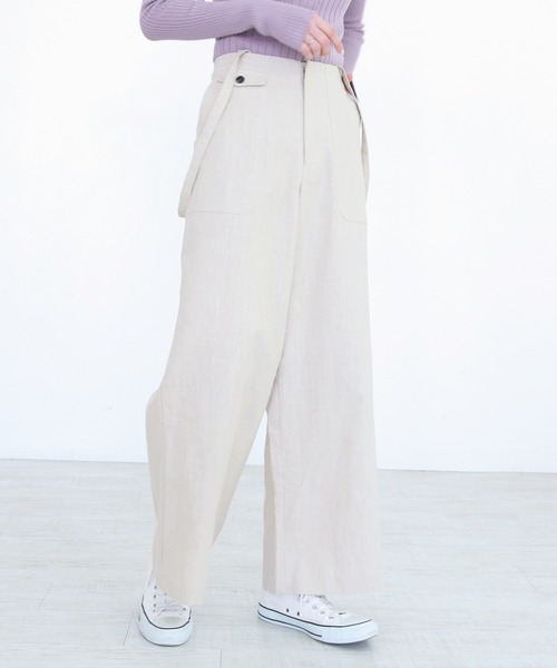 CLEIO（クレイオ）の「【CLEIO】サスペンダー付きラミーパンツ（その他パンツ・レディース・ベージュ/キャメル・S/M）」の4枚目の写真