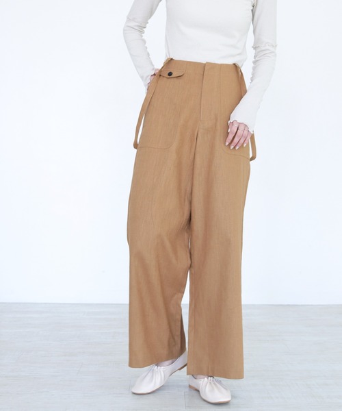 CLEIO（クレイオ）の「【CLEIO】サスペンダー付きラミーパンツ（その他パンツ・レディース・ベージュ/キャメル・S/M）」の16枚目の写真