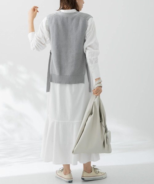 URBAN RESEARCH Sonny Label（アーバンリサーチサニーレーベル）の「ニットベストxマーメードヘムシャツワンピース SET（ワンピース・レディース・ブラック/グレー/ネイビー・FREE）」の13枚目の写真