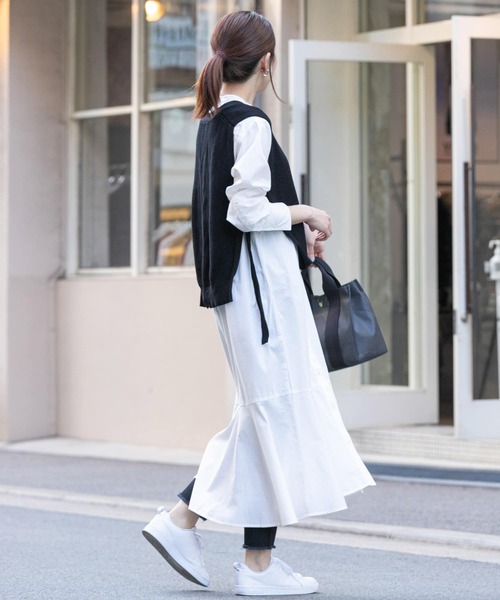 URBAN RESEARCH Sonny Label（アーバンリサーチサニーレーベル）の「ニットベストxマーメードヘムシャツワンピース SET（ワンピース・レディース・ブラック/グレー/ネイビー・FREE）」の16枚目の写真