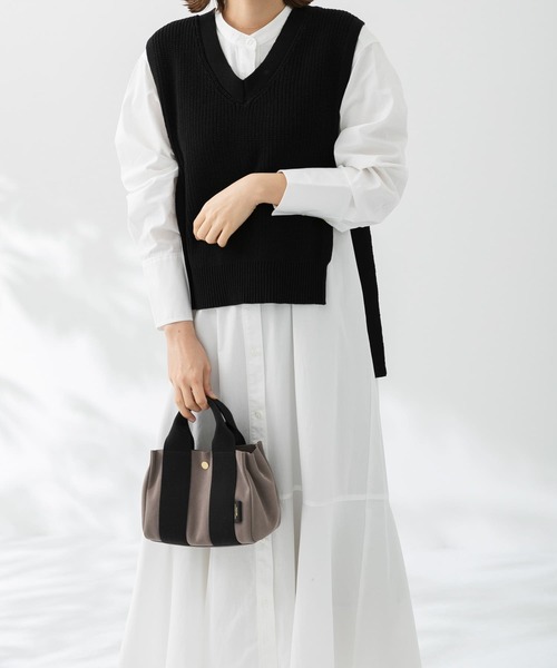 URBAN RESEARCH Sonny Label（アーバンリサーチサニーレーベル）の「ニットベストxマーメードヘムシャツワンピース SET（ワンピース・レディース・ブラック/グレー/ネイビー・FREE）」の18枚目の写真