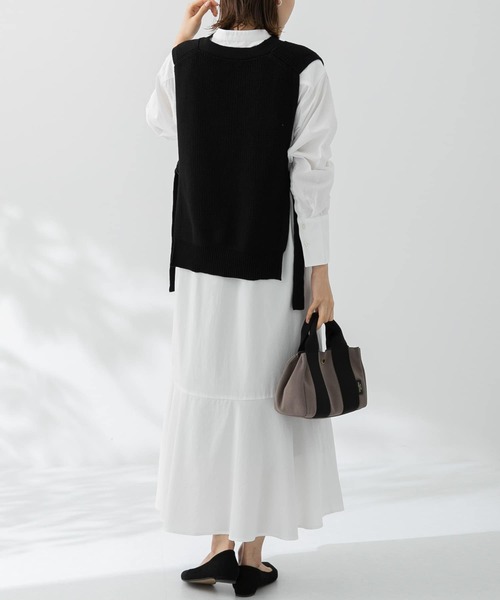 URBAN RESEARCH Sonny Label（アーバンリサーチサニーレーベル）の「ニットベストxマーメードヘムシャツワンピース SET（ワンピース・レディース・ブラック/グレー/ネイビー・FREE）」の22枚目の写真