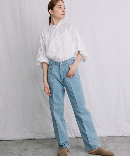 Liyoca(リヨカ)の「【Liyoca】コットンリネンセルヴィッチデニム -手洗い可-(デニムパンツ・レディース・サックスブルー/インディゴブルー/ナチュラル・38/36)」の11枚目の写真