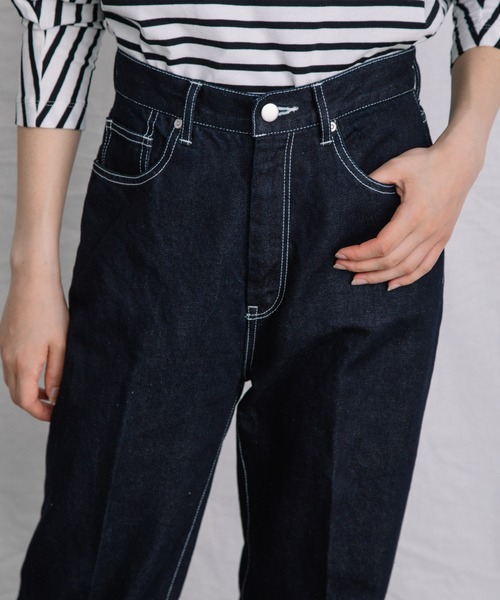 Liyoca(リヨカ)の「【Liyoca】コットンリネンセルヴィッチデニム -手洗い可-(デニムパンツ・レディース・サックスブルー/インディゴブルー/ナチュラル・38/36)」の21枚目の写真