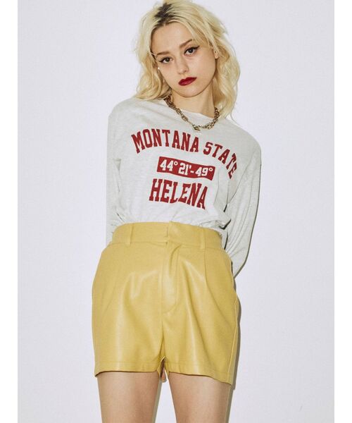 jouetie(ジュエティ)の「MONTANA STATE ロゴロンT【カレッジ】(Tシャツ/カットソー・レディース・グレー/グリーン/ネイビー・MEDIUM)」の1枚目の写真