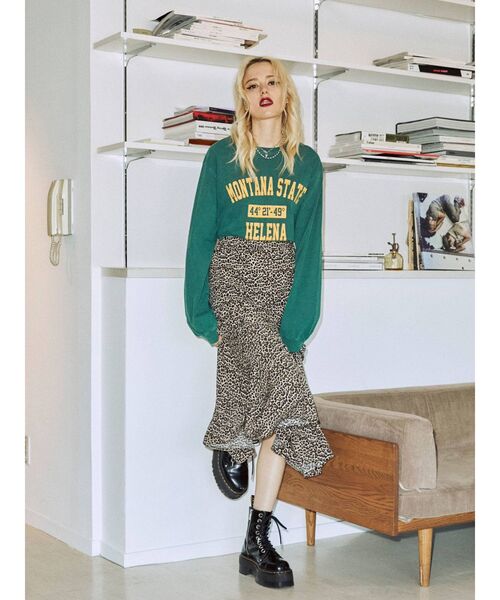 jouetie(ジュエティ)の「MONTANA STATE ロゴロンT【カレッジ】(Tシャツ/カットソー・レディース・グレー/グリーン/ネイビー・MEDIUM)」の8枚目の写真