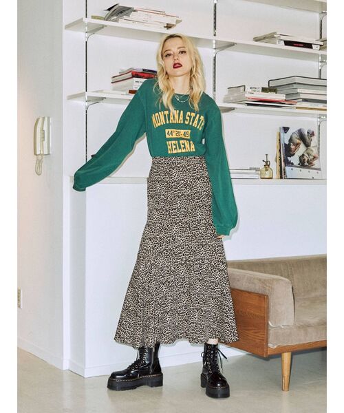 jouetie(ジュエティ)の「MONTANA STATE ロゴロンT【カレッジ】(Tシャツ/カットソー・レディース・グレー/グリーン/ネイビー・MEDIUM)」の9枚目の写真