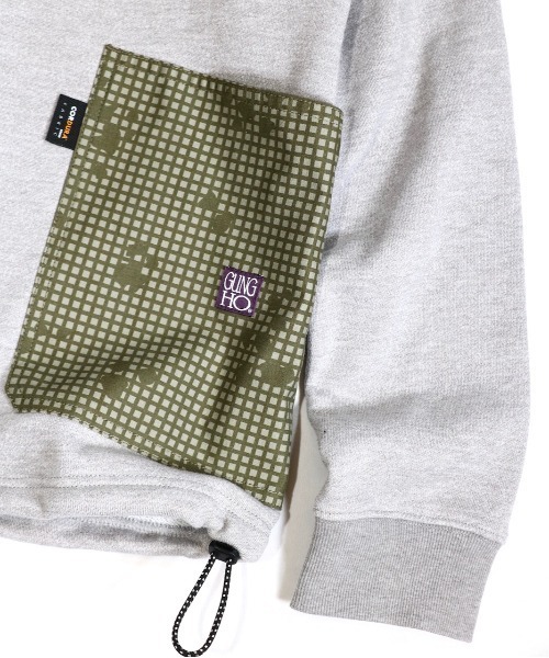 GUNG HO(ガンホー)の「GUNG HO / ガンホー RAGLAN PULL-HOODIE ラグランフーディー(パーカー・メンズ・ブラック/カーキ/ヘザーグレー・SMALL/LARGE/MEDIUM)」の7枚目の写真