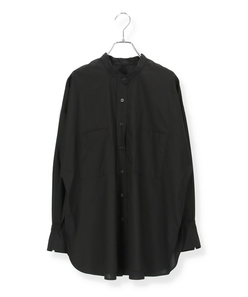 ADAM ET ROPE'(アダムエロペ)の「【アウトレット店舗・WEB限定】TCブロードバンドカラーシャツ(シャツ/ブラウス・レディース・ブラック/ホワイト/グリーン/ネイビー/ブルー・FREE)」の1枚目の写真