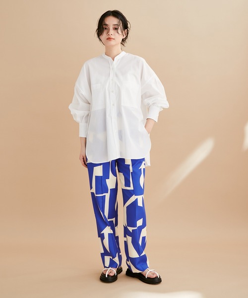 ADAM ET ROPE'(アダムエロペ)の「【アウトレット店舗・WEB限定】TCブロードバンドカラーシャツ(シャツ/ブラウス・レディース・ブラック/ホワイト/グリーン/ネイビー/ブルー・FREE)」の6枚目の写真