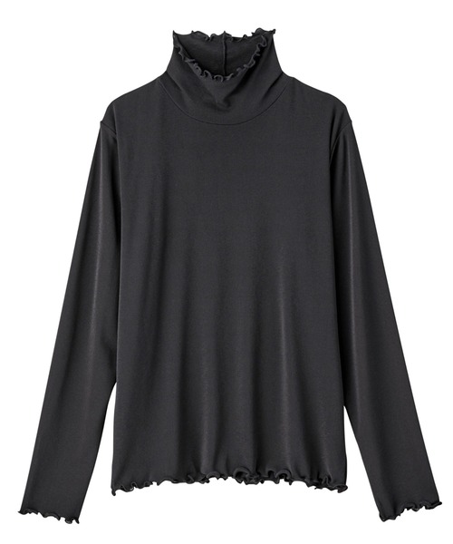 GeeRA（ジーラ）の「シアーハイネックカットソー（Tシャツ/カットソー・レディース・ホワイト/ブラック・MEDIUM/LARGE）」の4枚目の写真