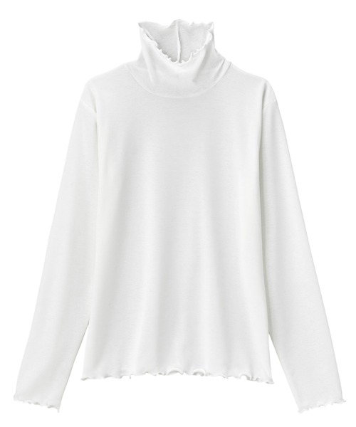 GeeRA（ジーラ）の「シアーハイネックカットソー（Tシャツ/カットソー・レディース・ホワイト/ブラック・MEDIUM/LARGE）」の3枚目の写真