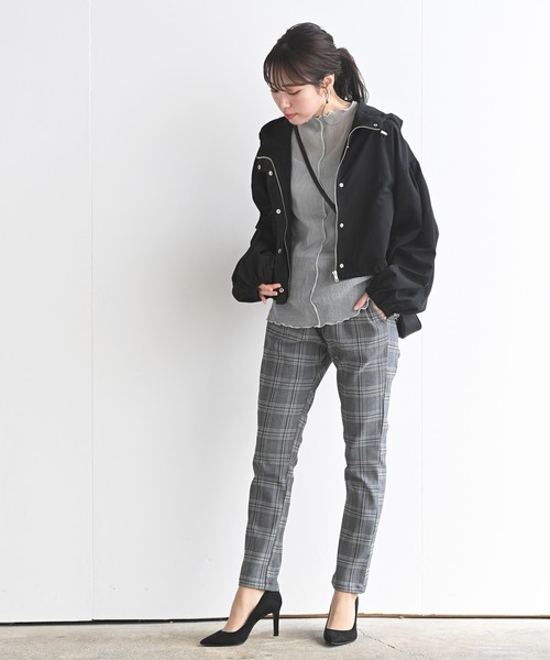 rps（アールピーエス）の「インナー付き配色メロー楊柳シフォンプルオーバー（シャツ/ブラウス・レディース・ブラック/ライトベージュ/チェック/オフホワイト/ミント・フリー）」の13枚目の写真