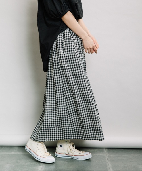 refinedworks（リファインドワークス）の「ギンガムタックSK（スカート・レディース・ブラウン/グリーン/ホワイト×ブラック・FREE）」の20枚目の写真
