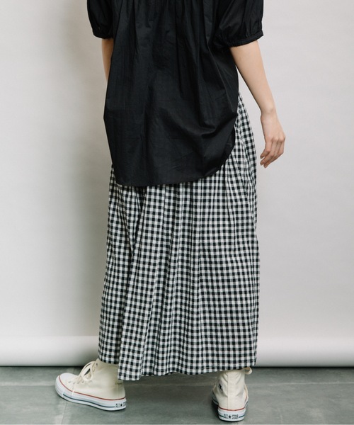refinedworks（リファインドワークス）の「ギンガムタックSK（スカート・レディース・ブラウン/グリーン/ホワイト×ブラック・FREE）」の21枚目の写真