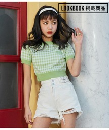 ANAP GｉRL | ギンガムチェックサマーニットトップス(Tシャツ/カットソー)