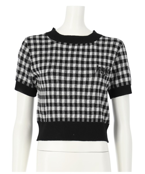 ANAP GｉRL（アナップガール）の「ギンガムチェックサマーニットトップス（Tシャツ/カットソー・キッズ・ブラック/オレンジ/グリーン・S/M）」の14枚目の写真