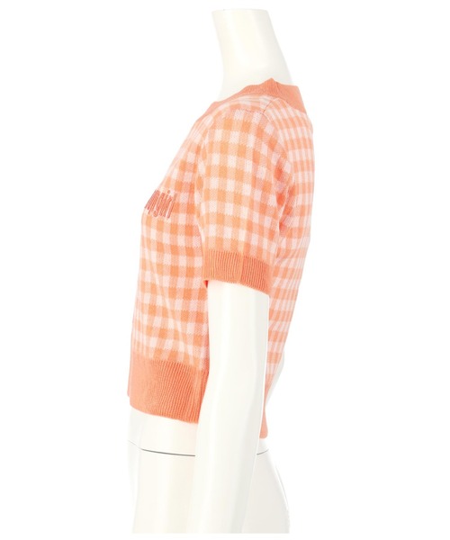 ANAP GｉRL（アナップガール）の「ギンガムチェックサマーニットトップス（Tシャツ/カットソー・キッズ・ブラック/オレンジ/グリーン・S/M）」の16枚目の写真