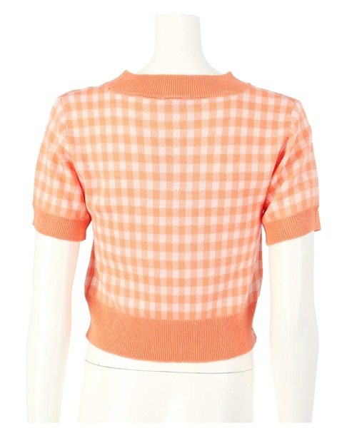 ANAP GｉRL（アナップガール）の「ギンガムチェックサマーニットトップス（Tシャツ/カットソー・キッズ・ブラック/オレンジ/グリーン・S/M）」の17枚目の写真