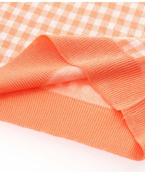 ANAP GｉRL（アナップガール）の「ギンガムチェックサマーニットトップス（Tシャツ/カットソー・キッズ・ブラック/オレンジ/グリーン・S/M）」の19枚目の写真