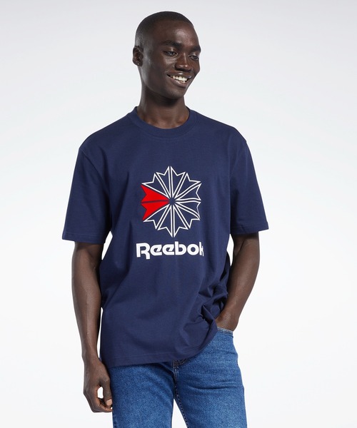 Reebok（リーボック）の「CL STARCREST TEE /（Tシャツ/カットソー・メンズ・ホワイト/ベージュ系その他/ネイビー・XXX-LARGE/SMALL/XX-LARGE/X-SMALL/MEDIUM/LARGE/X-LARGE）」の3枚目の写真