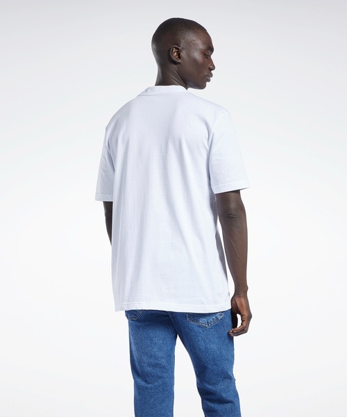 Reebok（リーボック）の「CL STARCREST TEE /（Tシャツ/カットソー・メンズ・ホワイト/ベージュ系その他/ネイビー・XXX-LARGE/SMALL/XX-LARGE/X-SMALL/MEDIUM/LARGE/X-LARGE）」の4枚目の写真
