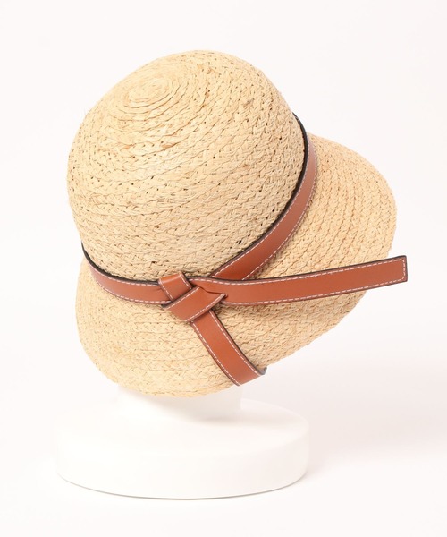 LVEU.（ラブユ.）の「leather ribbon hat / レザーリボンハット（ハット・レディース・モカ・FREE）」の3枚目の写真