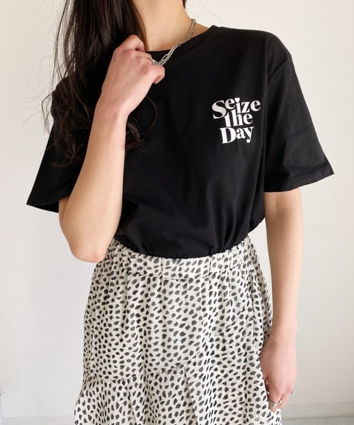 at12:03(アットイチニーゼロサン)の「Seize the DayTEE(Tシャツ/カットソー・レディース・ホワイト/ブルー/ブラック・FREE)」の7枚目の写真