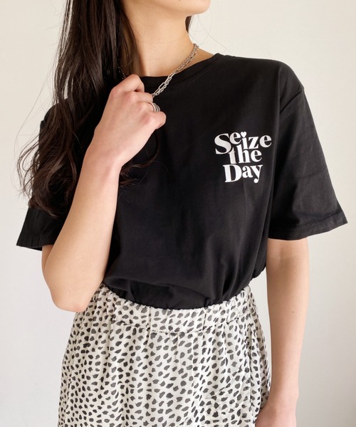 at12:03(アットイチニーゼロサン)の「Seize the DayTEE(Tシャツ/カットソー・レディース・ホワイト/ブルー/ブラック・FREE)」の8枚目の写真