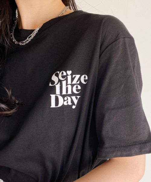 at12:03(アットイチニーゼロサン)の「Seize the DayTEE(Tシャツ/カットソー・レディース・ホワイト/ブルー/ブラック・FREE)」の9枚目の写真