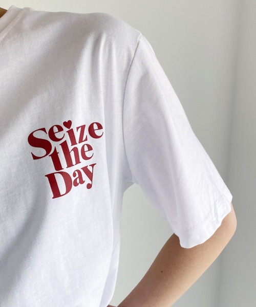 at12:03(アットイチニーゼロサン)の「Seize the DayTEE(Tシャツ/カットソー・レディース・ホワイト/ブルー/ブラック・FREE)」の5枚目の写真