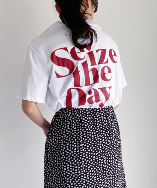 at12:03(アットイチニーゼロサン)の「Seize the DayTEE(Tシャツ/カットソー・レディース・ホワイト/ブルー/ブラック・FREE)」の6枚目の写真