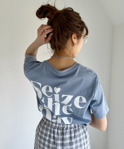at12:03(アットイチニーゼロサン)の「Seize the DayTEE(Tシャツ/カットソー・レディース・ホワイト/ブルー/ブラック・FREE)」の15枚目の写真