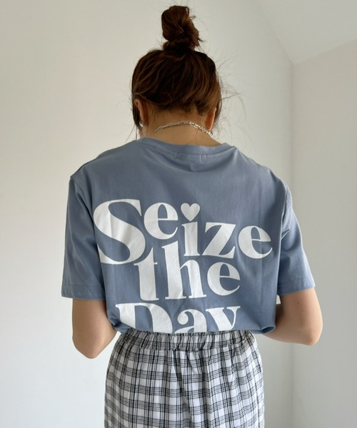at12:03(アットイチニーゼロサン)の「Seize the DayTEE(Tシャツ/カットソー・レディース・ホワイト/ブルー/ブラック・FREE)」の16枚目の写真