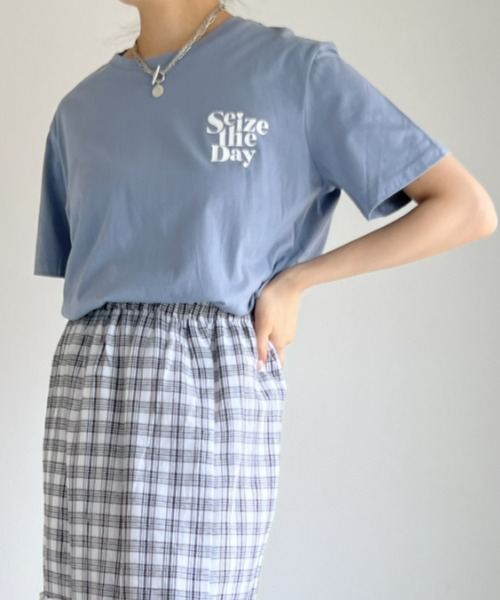 at12:03(アットイチニーゼロサン)の「Seize the DayTEE(Tシャツ/カットソー・レディース・ホワイト/ブルー/ブラック・FREE)」の13枚目の写真