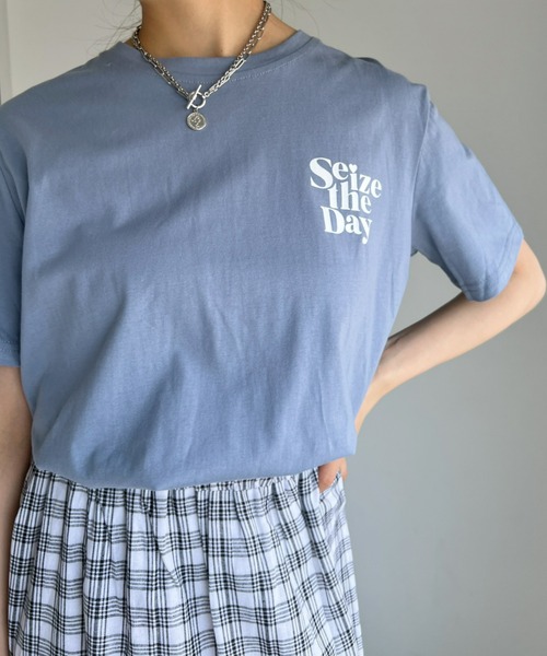 at12:03(アットイチニーゼロサン)の「Seize the DayTEE(Tシャツ/カットソー・レディース・ホワイト/ブルー/ブラック・FREE)」の12枚目の写真