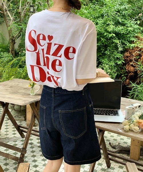 at12:03(アットイチニーゼロサン)の「Seize the DayTEE(Tシャツ/カットソー・レディース・ホワイト/ブルー/ブラック・FREE)」の18枚目の写真