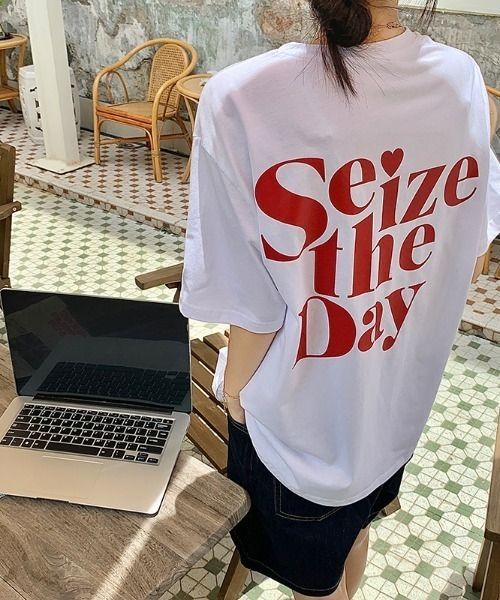 at12:03(アットイチニーゼロサン)の「Seize the DayTEE(Tシャツ/カットソー・レディース・ホワイト/ブルー/ブラック・FREE)」の19枚目の写真