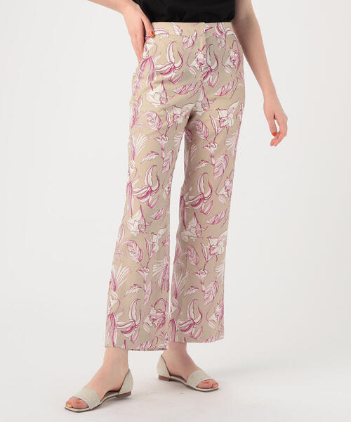 TOMORROWLAND (トゥモローランド)の「ヘメロカリスプリント ストレートパンツ(その他パンツ・レディース・グレー系その他/ベージュ系その他・36/34)」の1枚目の写真