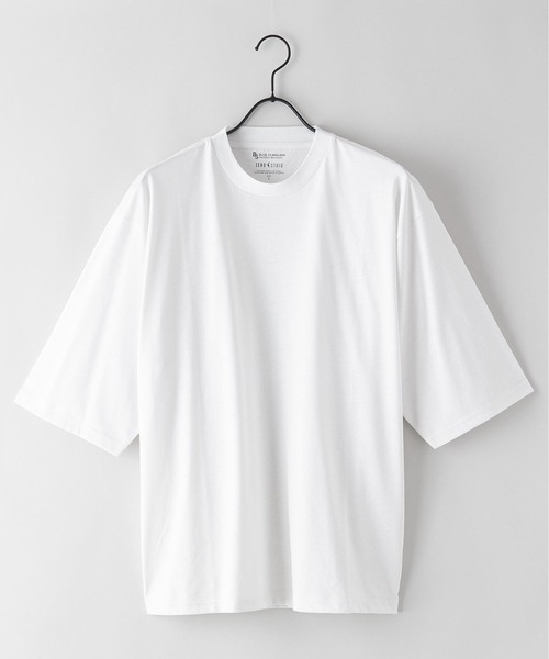 Blue Standard （ブルースタンダード）の「【BLUE STANDARD/ブルースタンダード】汗染みの目立ちにくいゼロステイン　汗シミ防止加工 撥水性  UVカット ビッグシルエットTシャツ ルーズT（Tシャツ/カットソー・メンズ・ホワイト/ブラック/ピンク系その他/ダークグリーン/オリーブ/サックスブルー/ネイビー/ベージュ・MEDIUM/LARGE/X-LARGE/SMALL）」の21枚目の写真